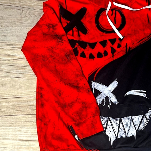 The"HI-HellO" Hoodie in 3D Bred Graphic Bold Print Natural Born Hustlers RARE - Picture 4 of 12